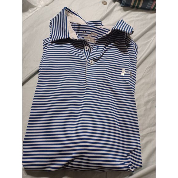Under Armour Other - Under Armour Polo Shirt Mens XL Gray‎ Striped HeatGear Casual Golf Performance